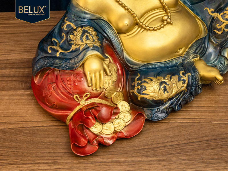 Tượng Phật Di Lặc bằng đồng decor dài 41cm